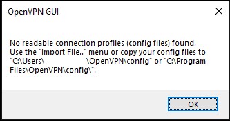 image: No readable connection profiles