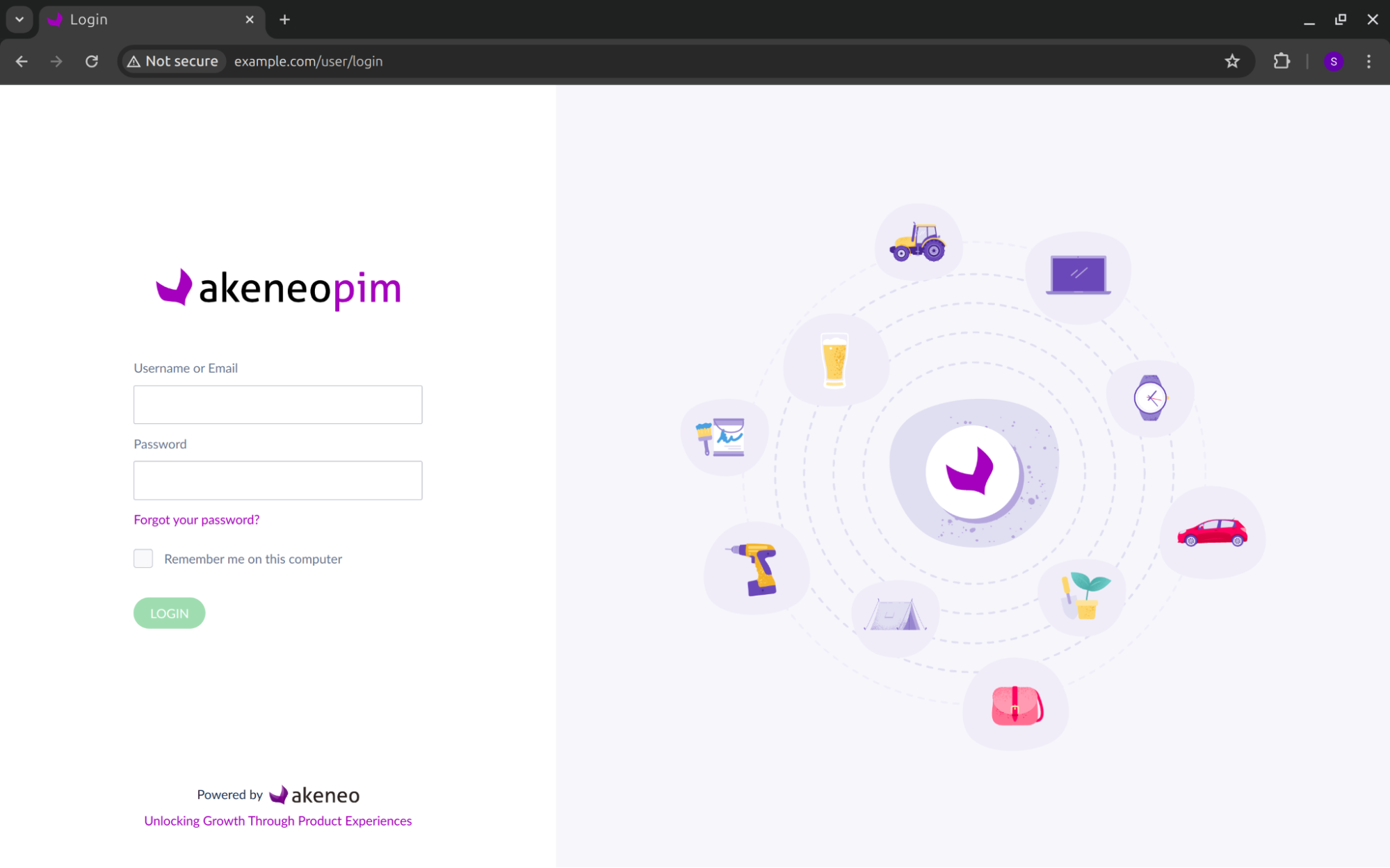 image: Akeneo - Login Page