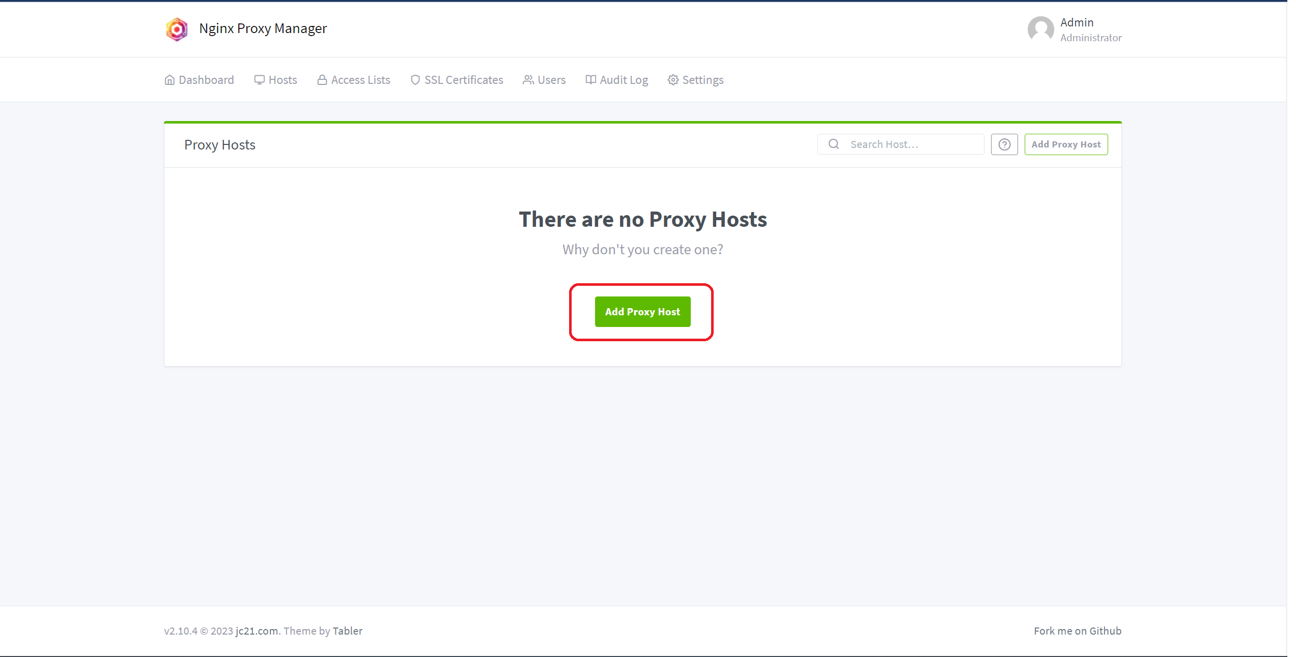 image: There are no Proxy Hosts