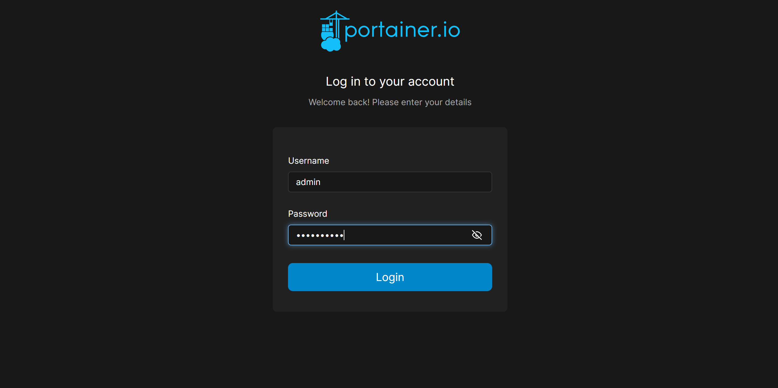 image: Portainer - Login page