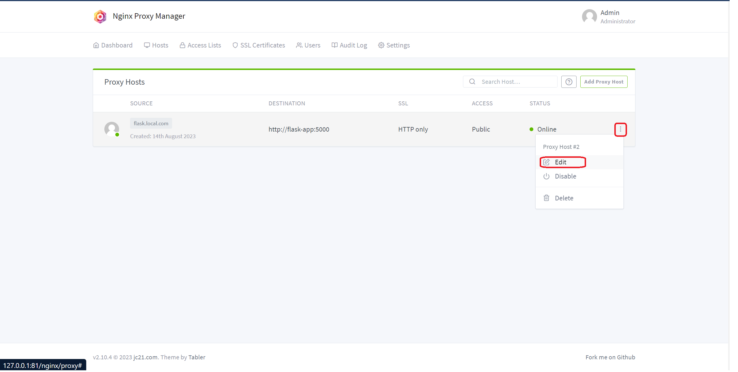 image: Edit Proxy Host | Nginx Proxy Manager