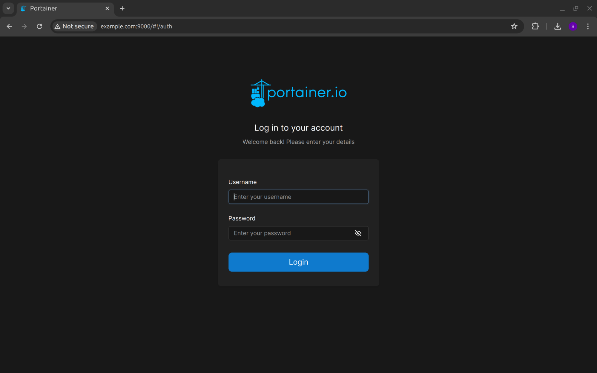 image: Portainer - Login Page