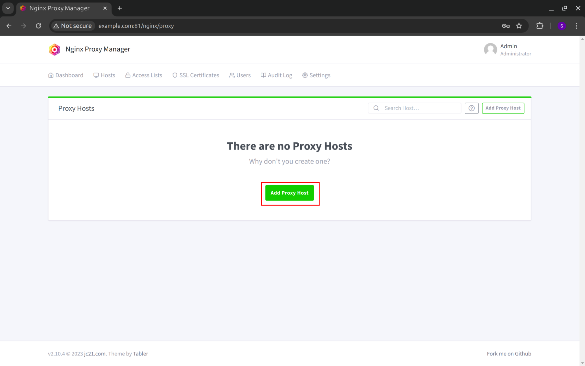 image: Nginx Proxy Manager - Add Proxy Host