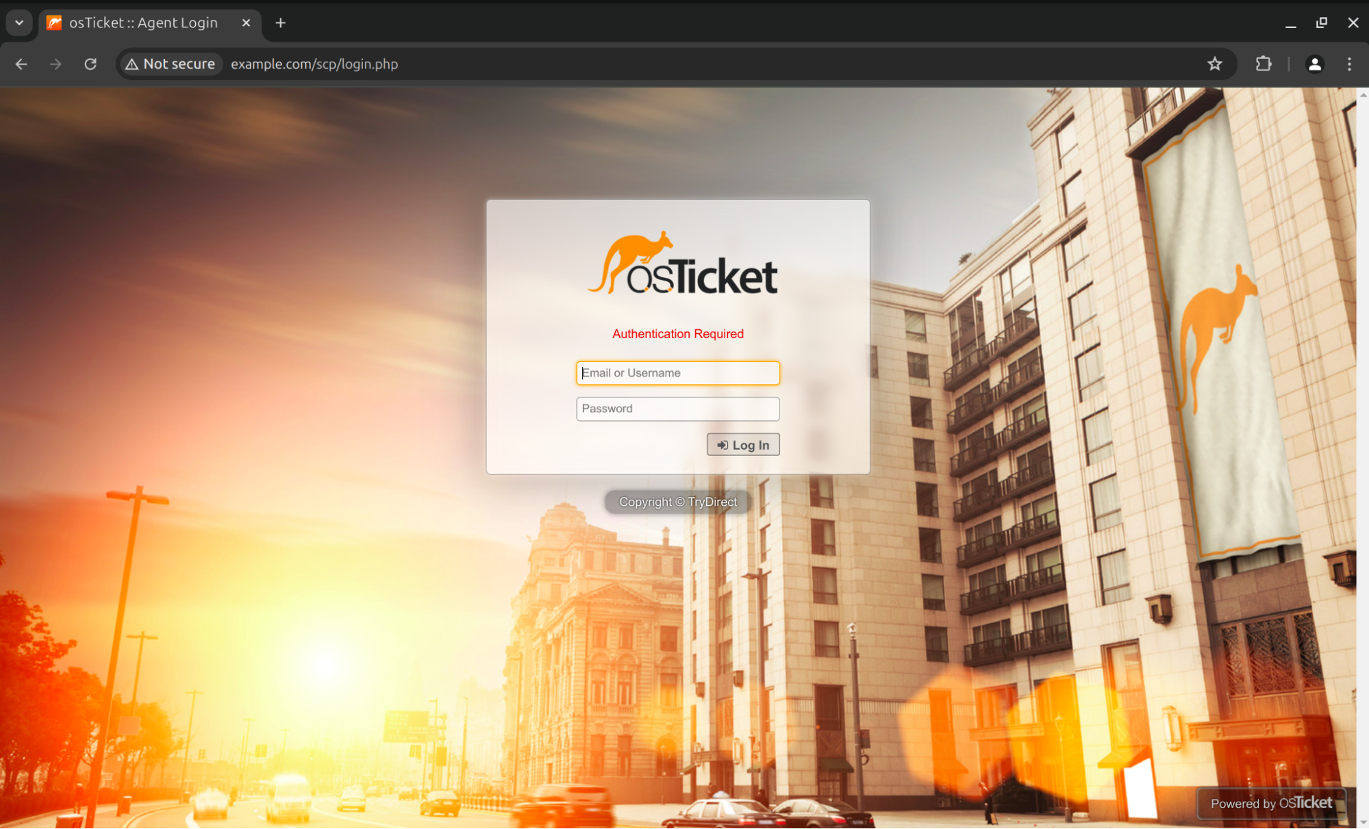 image: osTicket | Admin Login